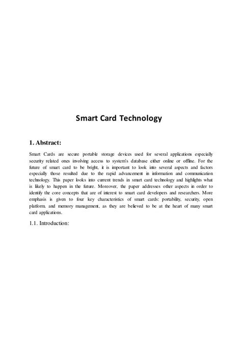 smart card seminar abstract|Smart card .